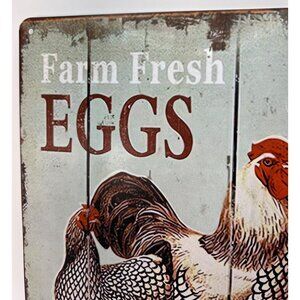 Rooster Metal Wall Sign Roosters, Eggs, colorful